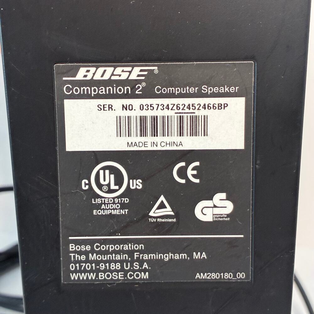 BOSE Companion 2 Multimedia Computer Speaker Left Replacement Silver Tested - Picture 3 of 4